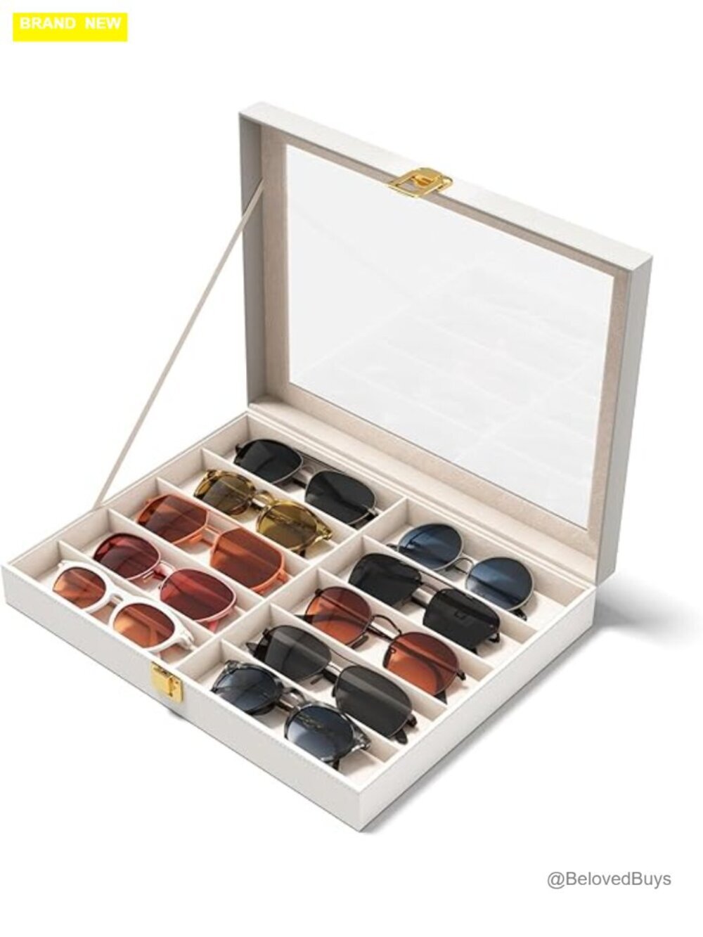 10/30 Slots Sunglass Organizer Display Case Storage Box with PU Leather